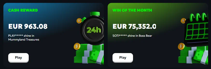 SpinMills Casino Cash Reward